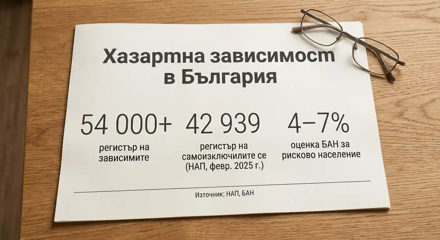 Числови данни за хазартна зависимост в България — регистри, оценки и скрита популация
