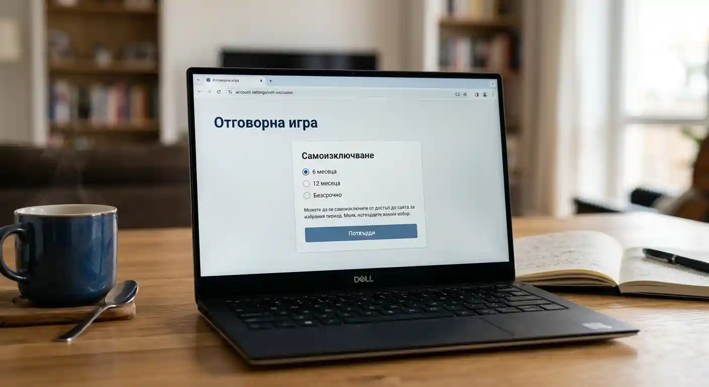 Инструмент за самоизключване в профил на лицензирана хазартна платформа